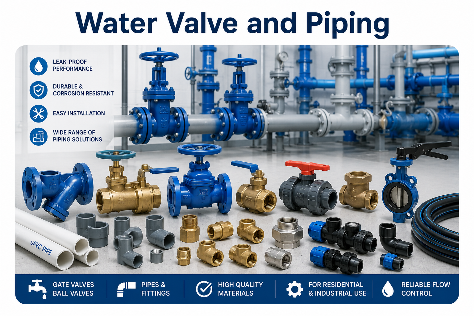 Water valve and piping